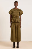Damson Madder Hadley Blouse - Olive Satin