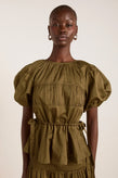 Damson Madder Hadley Blouse - Olive Satin