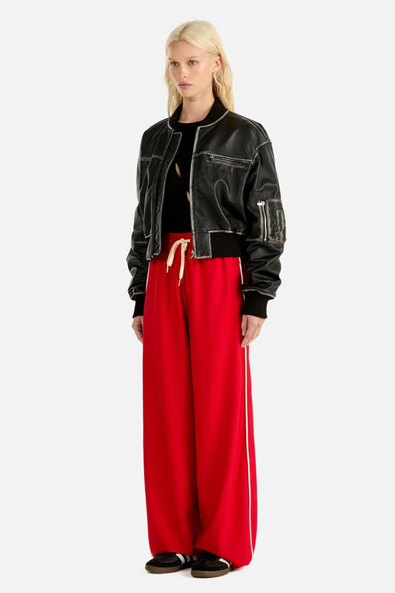 Ena Pelly Hadley Worn Leather Jacket - Black