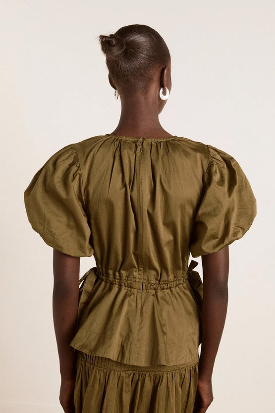 Damson Madder Hadley Blouse - Olive Satin