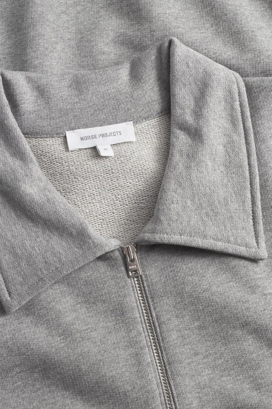 Norse Projects Standard Zip Sweat - Grey