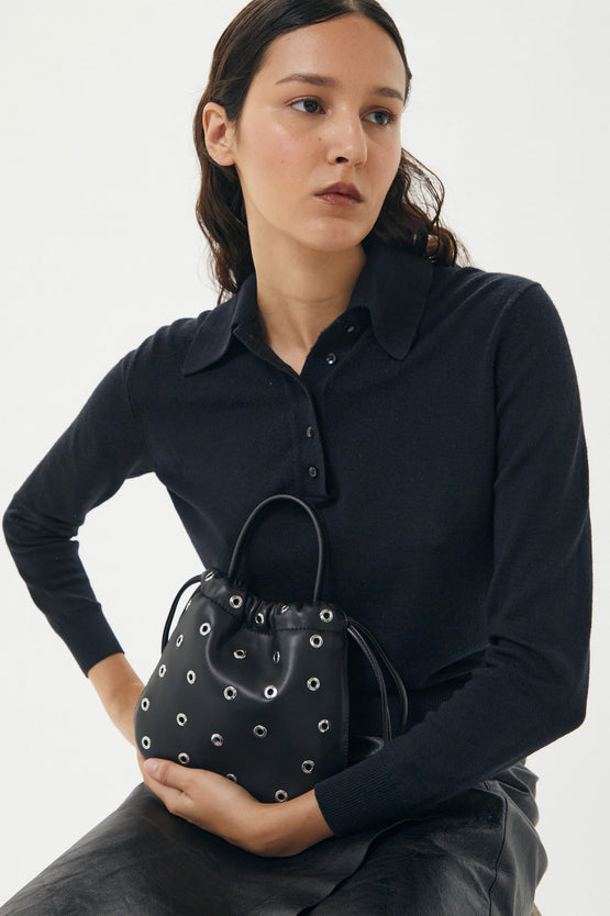 Brie Leon Halle Eyelet Bag - Black