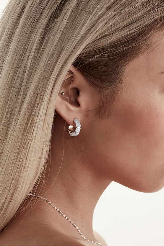 Stolen Girlfriends Club Halo Cluster Earring - Blue Lace Agate
