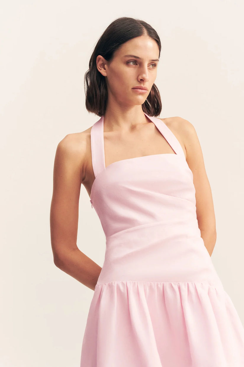 Shona Joy Gigi Halter Mini Dress - Sakura