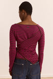 Damson Madder Hannie Tie Jumper - Stripe