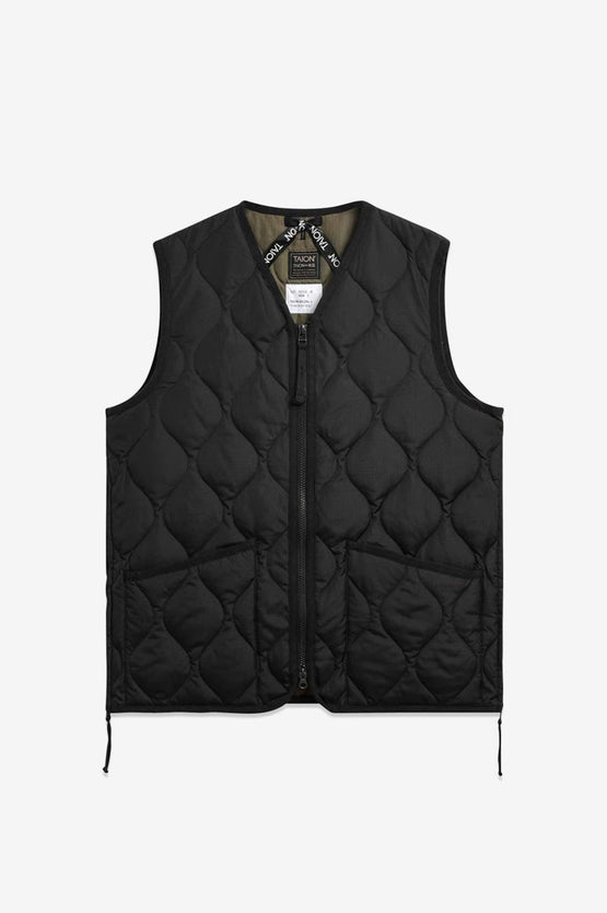 Taion Military V Neck Hard Shell Vest - Black