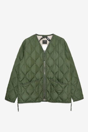 Taion Military V Neck Hard Shell Jacket - Olive