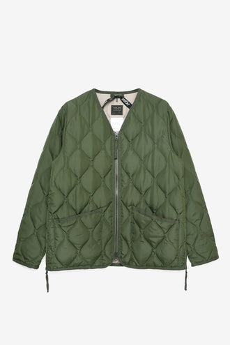 Taion Military V Neck Hard Shell Jacket - Olive