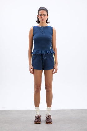 Damson Madder Hattie Waffle Cami - Navy/Yellow