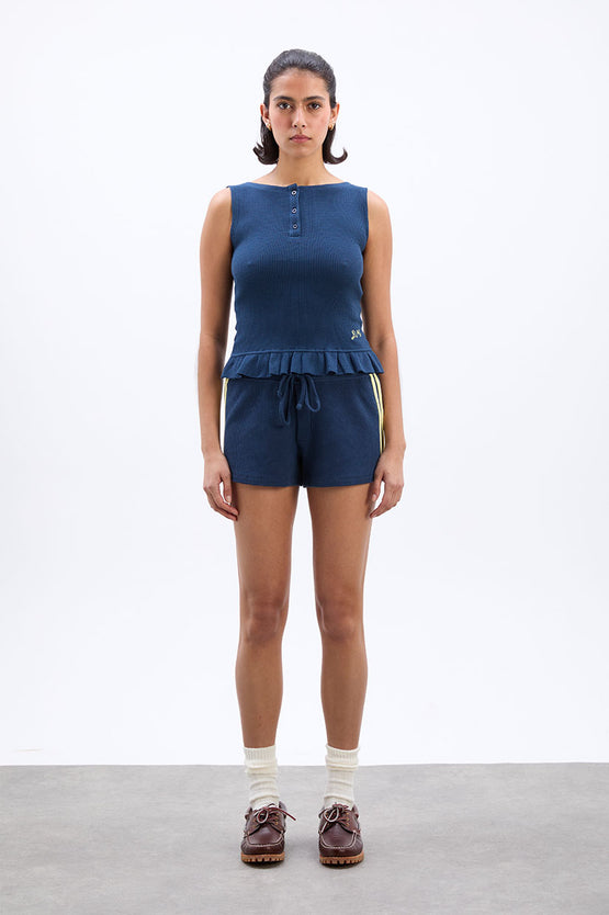Damson Madder Hattie Waffle Cami - Navy/Yellow