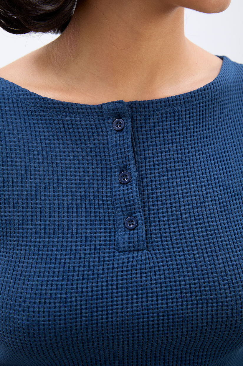 Damson Madder Hattie Waffle Cami - Navy/Yellow