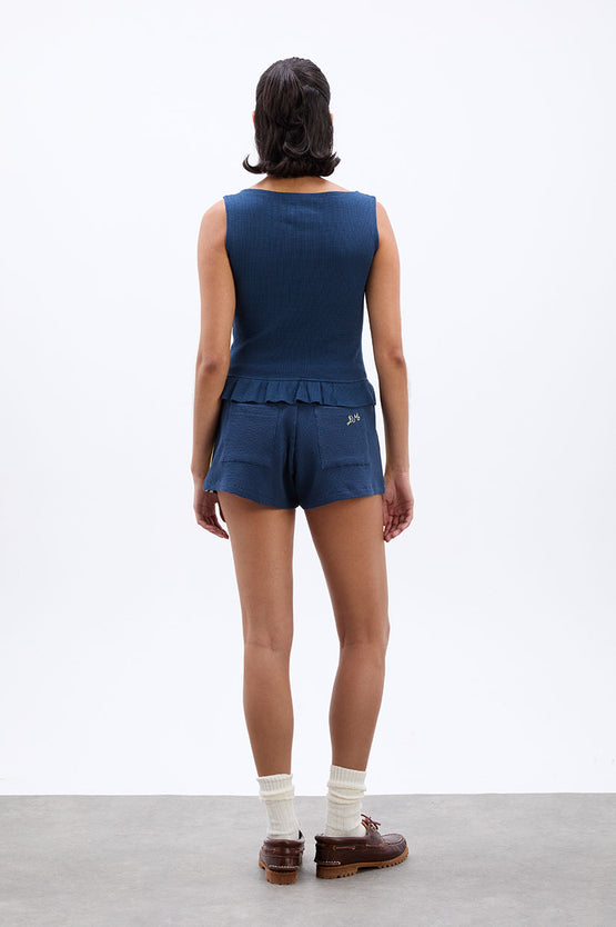Damson Madder Hattie Waffle Cami - Navy/Yellow