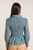 Damson Madder Hazel Shirred Shirt - Blue Choc