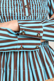 Damson Madder Hazel Shirred Shirt - Blue Choc