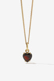 Meadowlark Heart Jewel Necklace - 23K Gold Thai Garnet