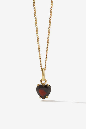 Meadowlark Heart Jewel Necklace - 23K Gold Thai Garnet