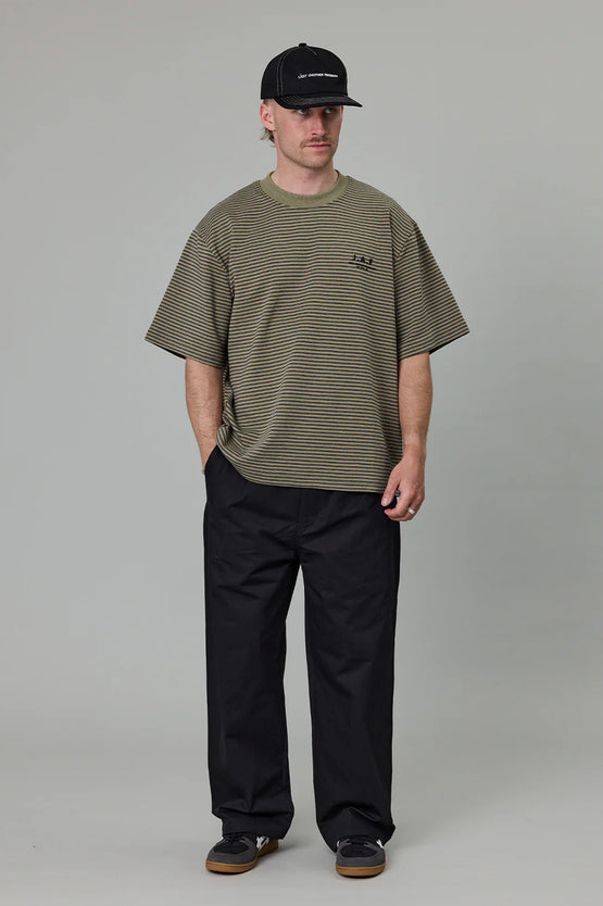 Just Another Fisherman Heavy Shore Tee - Khaki Stripe