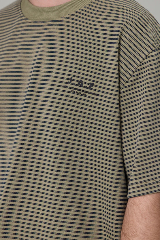 Just Another Fisherman Heavy Shore Tee - Khaki Stripe
