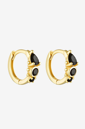 Porter Jewellery Heirloom Huggies - Gold/Onyx
