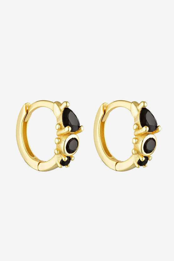 Porter Jewellery Heirloom Huggies - Gold/Onyx