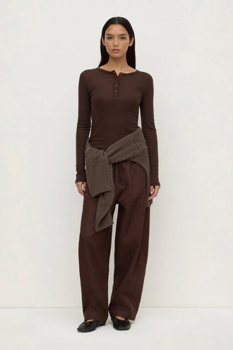 Assembly Nora Merino Wool Henley - Ganache