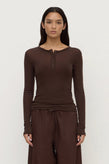 Assembly Nora Merino Wool Henley - Ganache