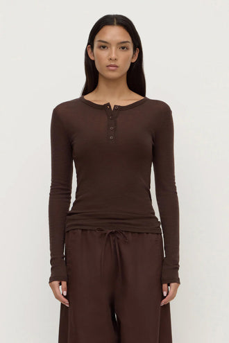 Assembly Nora Merino Wool Henley - Ganache