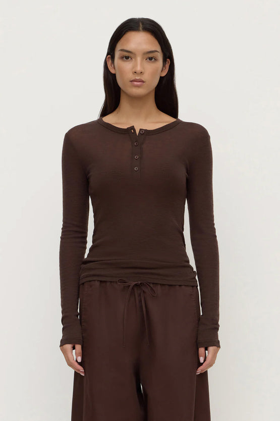 Assembly Nora Merino Wool Henley - Ganache