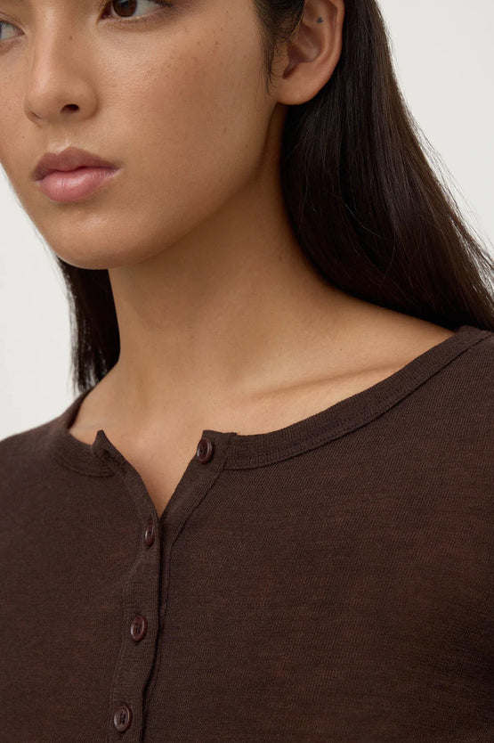 Assembly Nora Merino Wool Henley - Ganache