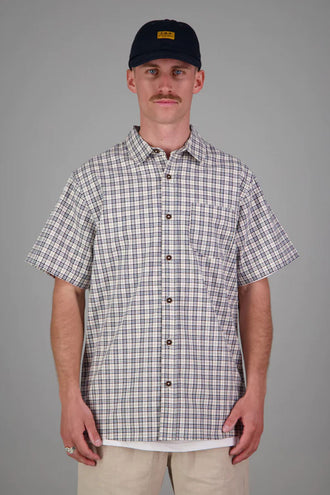 Just Another Fisherman Herring SS Shirt - Navy/Natural