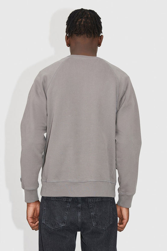 Wood Wood Hester Logo Sweat - Granite Grey