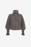Ruby Matilda High Neck Sweater - Grey Marle