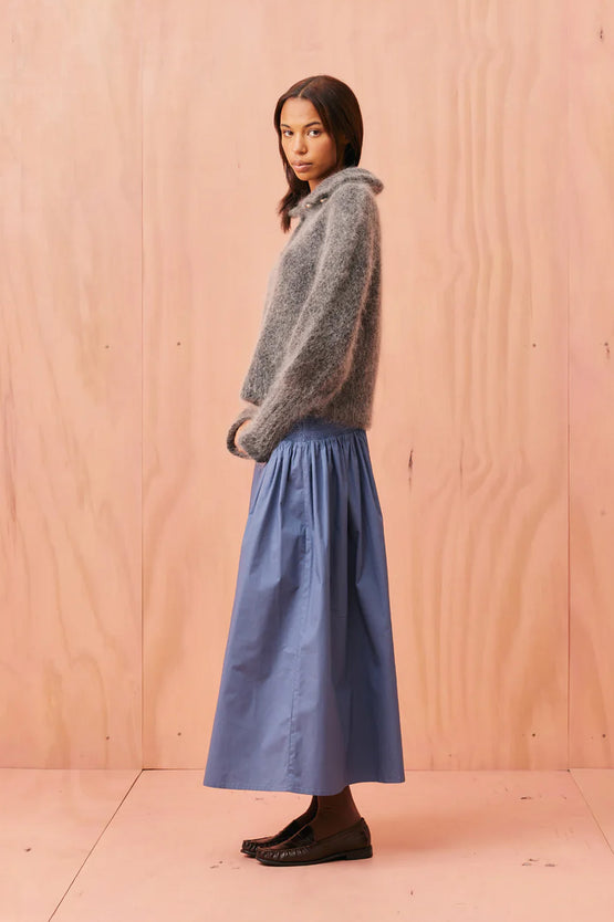 Ruby Matilda High Neck Sweater - Grey Marle