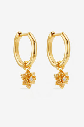 By Charlotte Bloom Within Lotus Hoops - Gold