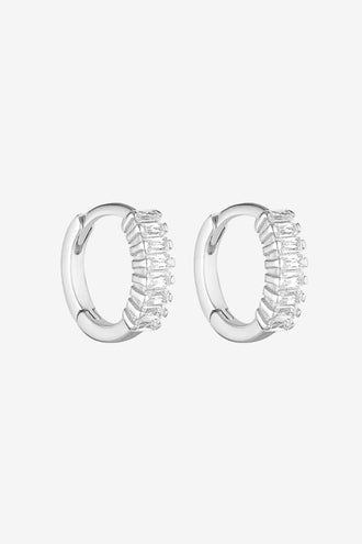 Porter Jewellery Gemini Huggies - Sterling/Clear