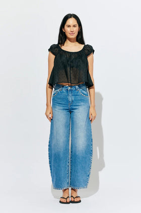Ruby Icon Studded Jean - Midtown Blue