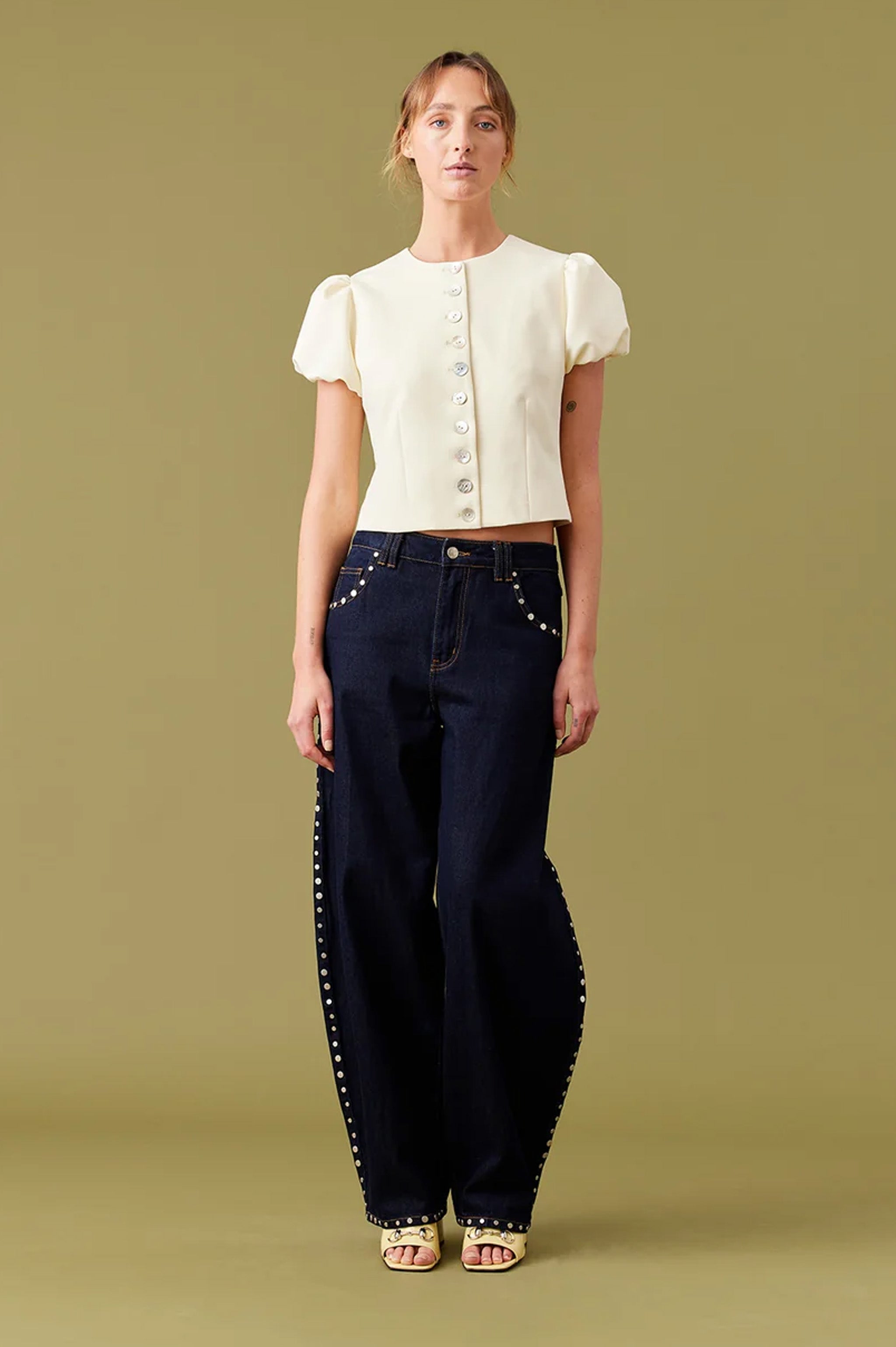 Ruby Icon Studded Jean - Unwashed
