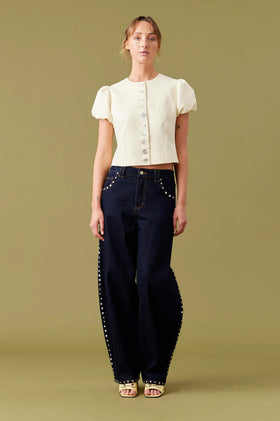 Ruby Icon Studded Jean - Unwashed