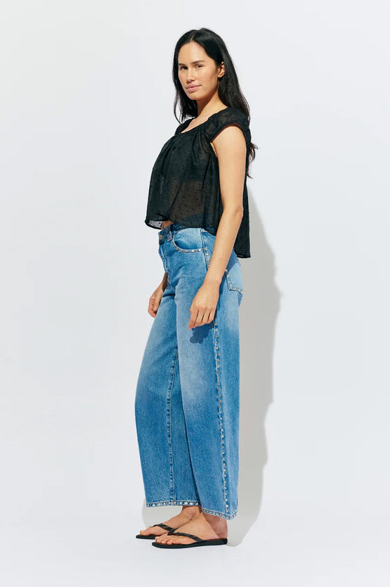 Ruby Icon Studded Jean - Midtown Blue