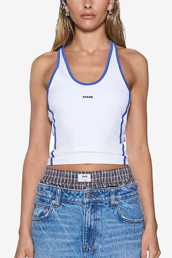 Ksubi Sott Idol Racer Tank - White Blue
