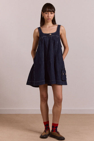 Damson Madder Immy Mini Dress - Denim