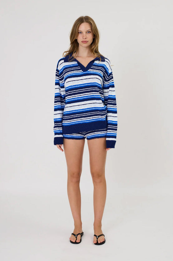 Remain Ivy Polo - Cobalt Stripe