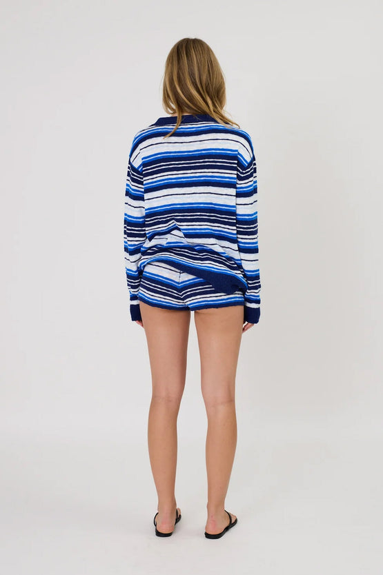 Remain Ivy Polo - Cobalt Stripe