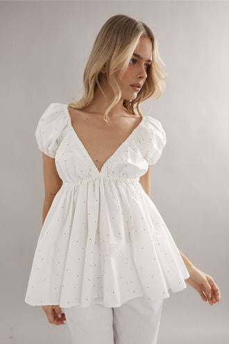 Caitlin Crisp Isla Blouse - Polka Dot