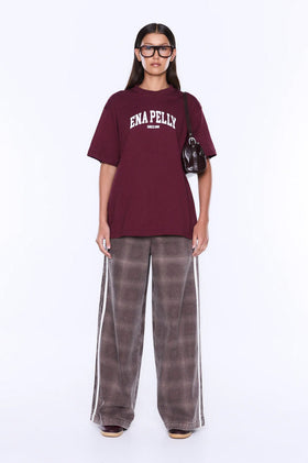 Ena Pelly Ivy Relaxed Tee - Burgundy