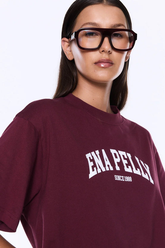 Ena Pelly Ivy Relaxed Tee - Burgundy