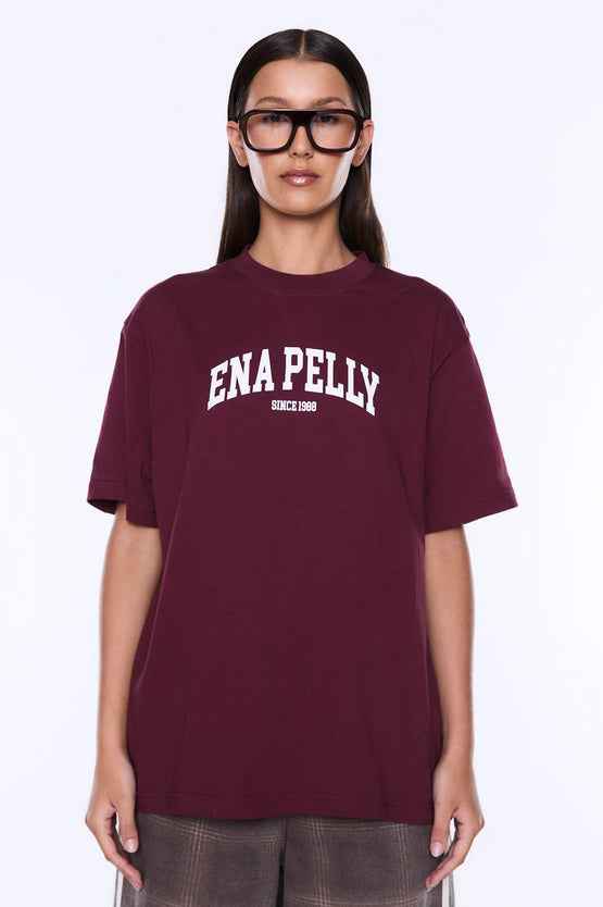 Ena Pelly Ivy Relaxed Tee - Burgundy