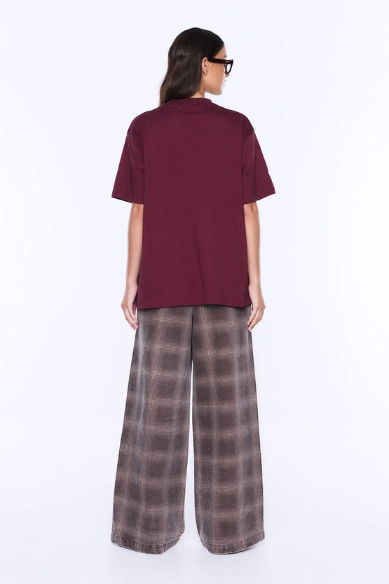 Ena Pelly Ivy Relaxed Tee - Burgundy