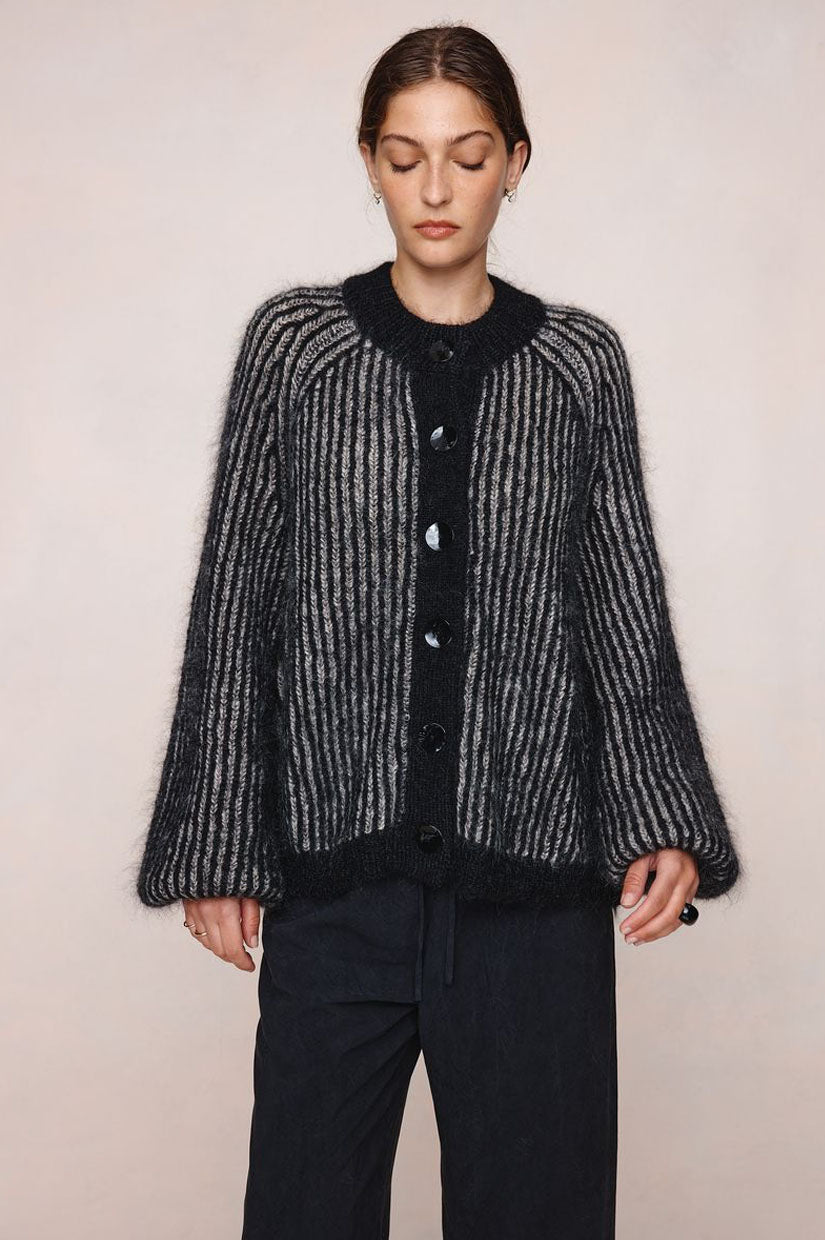 Marle Jasper Cardigan - Black/Greige