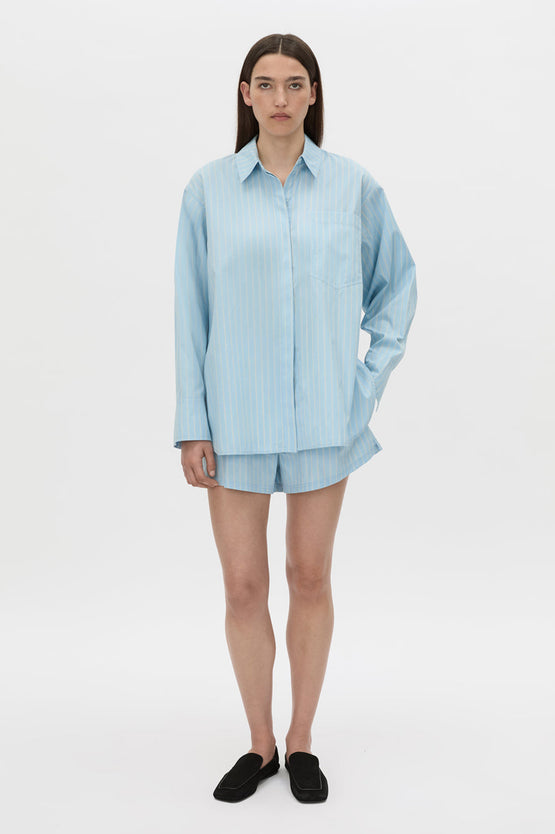 Camilla and Marc Jenie Stripe Shirt - Baby Blue Stripe